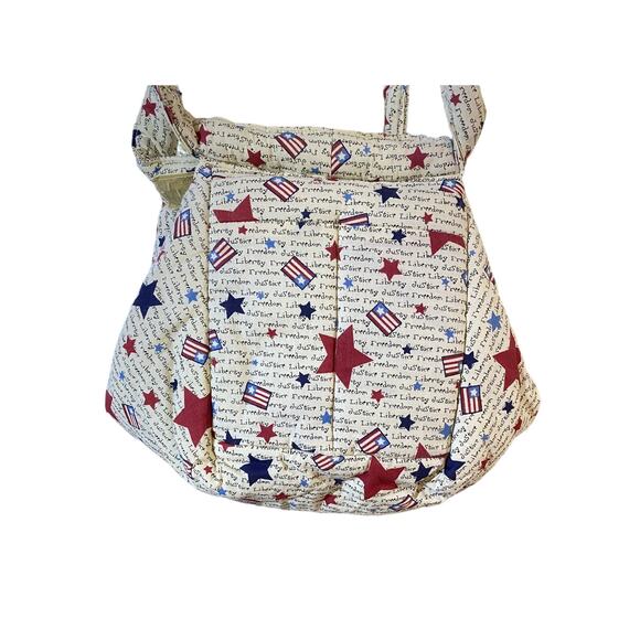 All Cloth Handbag Tote Liberty Freedom and Justice With Zip Up Inner Compartment - Picture 6 of 9